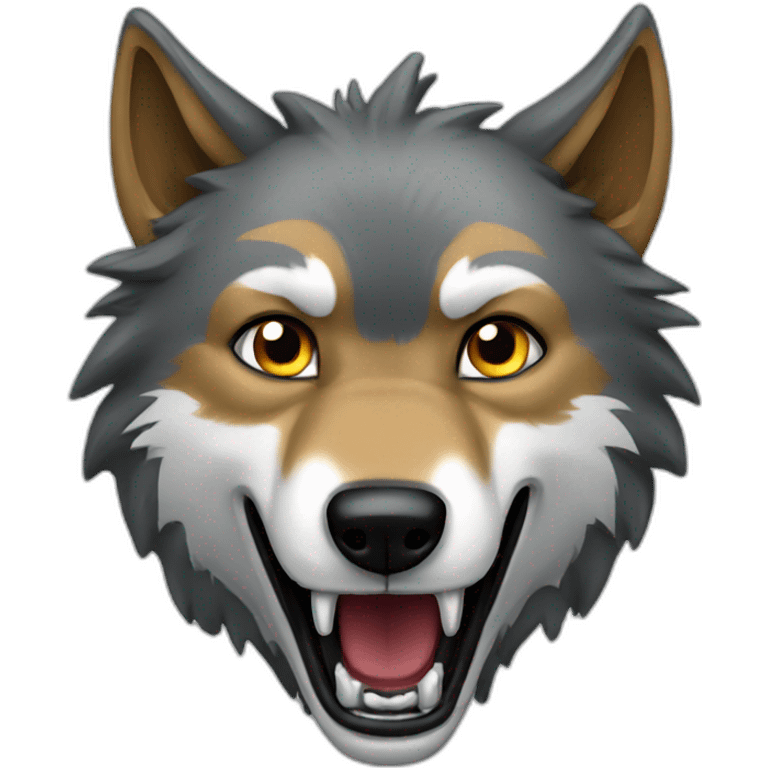 Wolf yells emoji