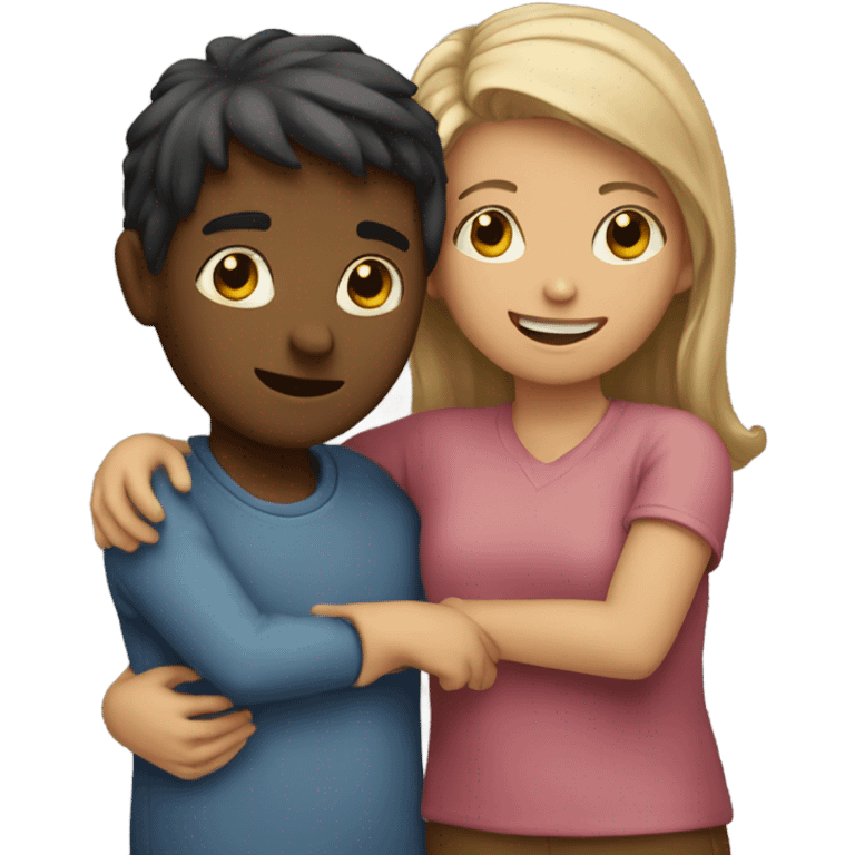 a boy and a girl hugging  emoji