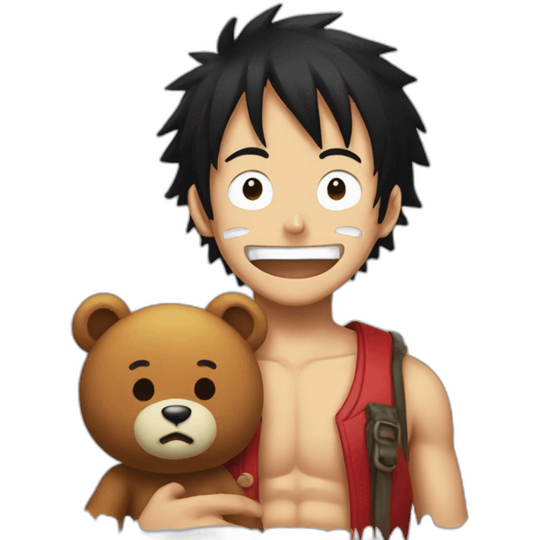 Luffy whit bear emoji