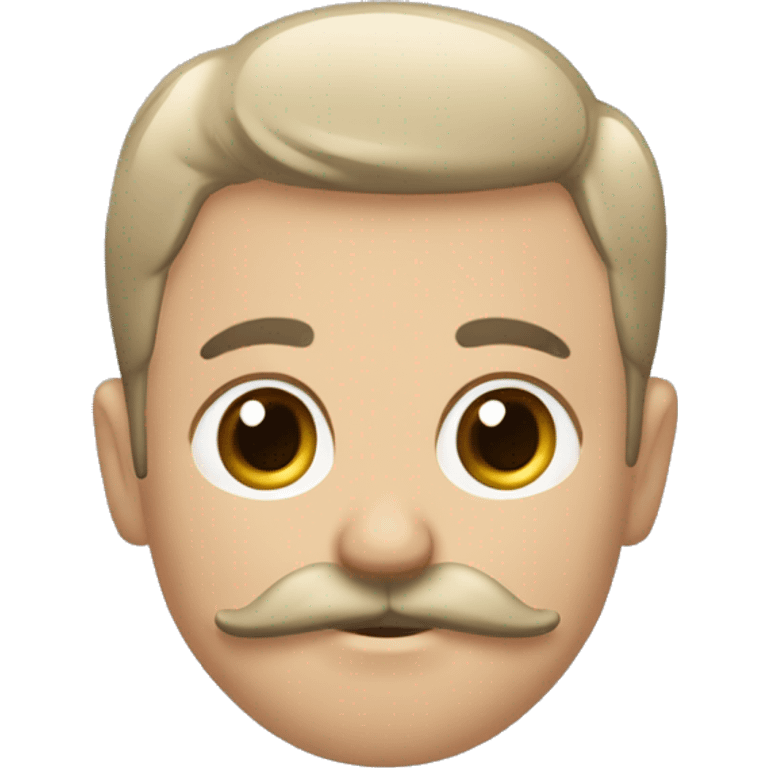 Petit allemand avec une petite moustache carrée et les cheveux plaqués mis sur le côté  emoji