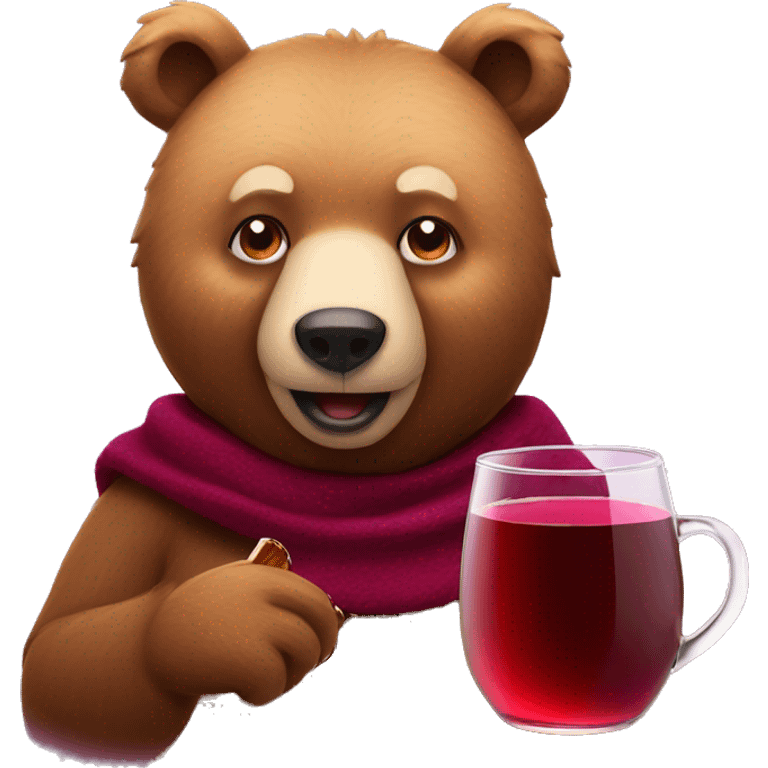 Bear with mulled wine  emoji