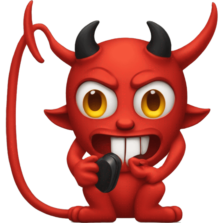 devil on the phone emoji