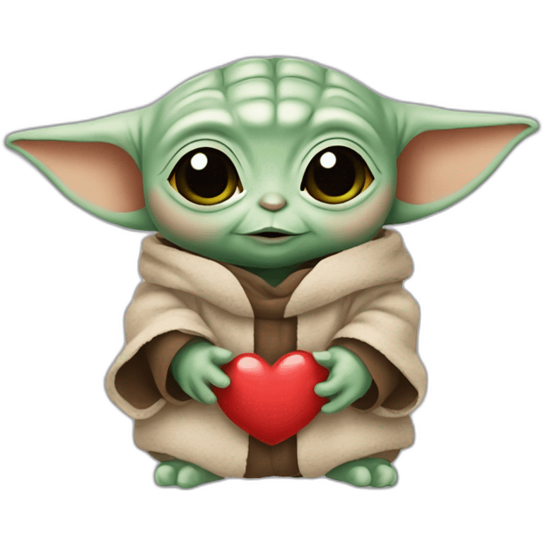 Baby yoda with Little heart emoji