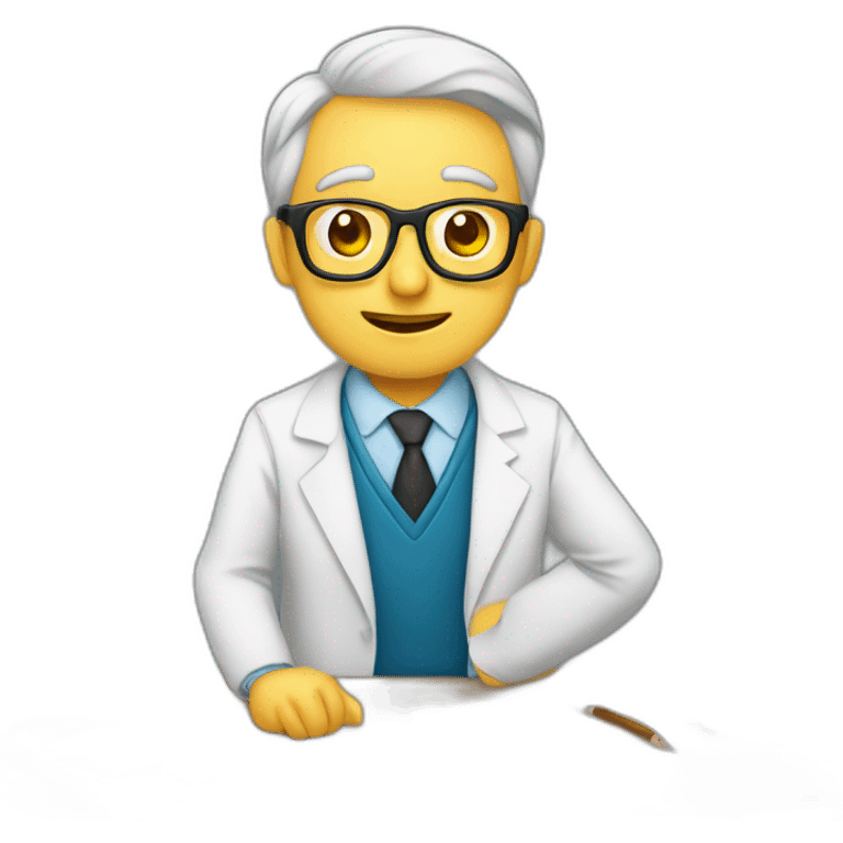 Profesor corrigiendo exámenes emoji