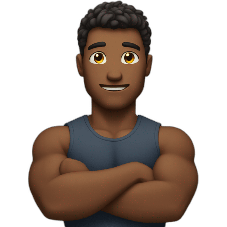 Guy flexing arms emoji