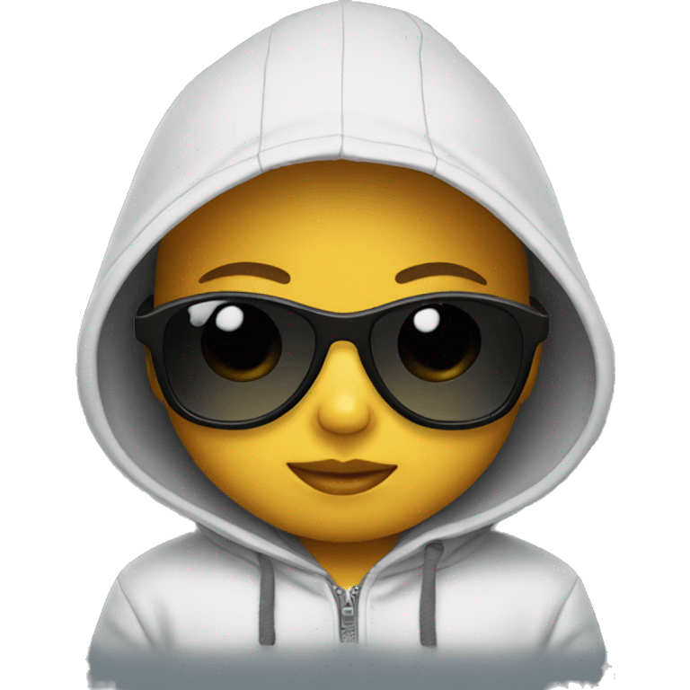 Baby with hoodie and sunglasses  emoji