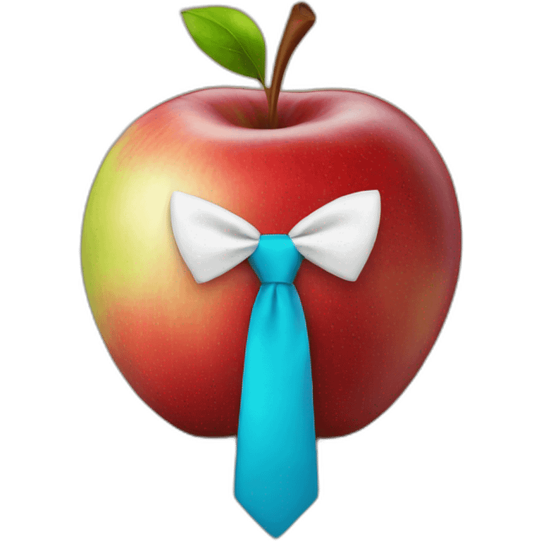 apple with tie emoji