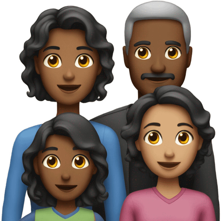 A man with his wife and two daughters
 emoji