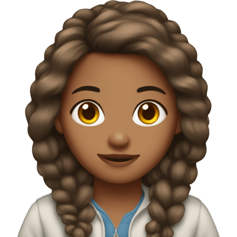 brown hair girl cozy emoji