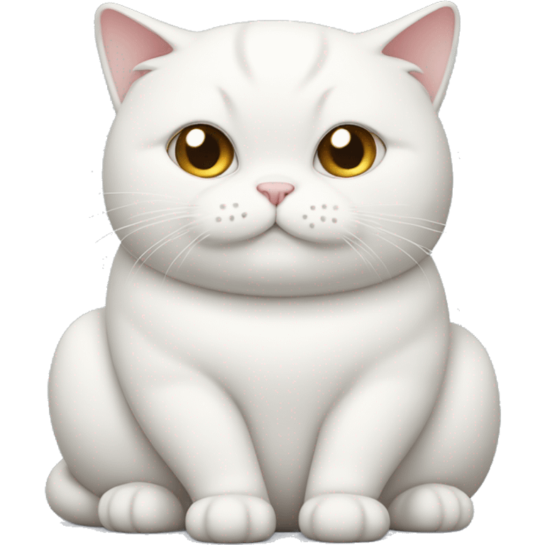 chubby white cat with a belly emoji