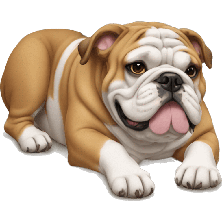 english bulldog legs up emoji