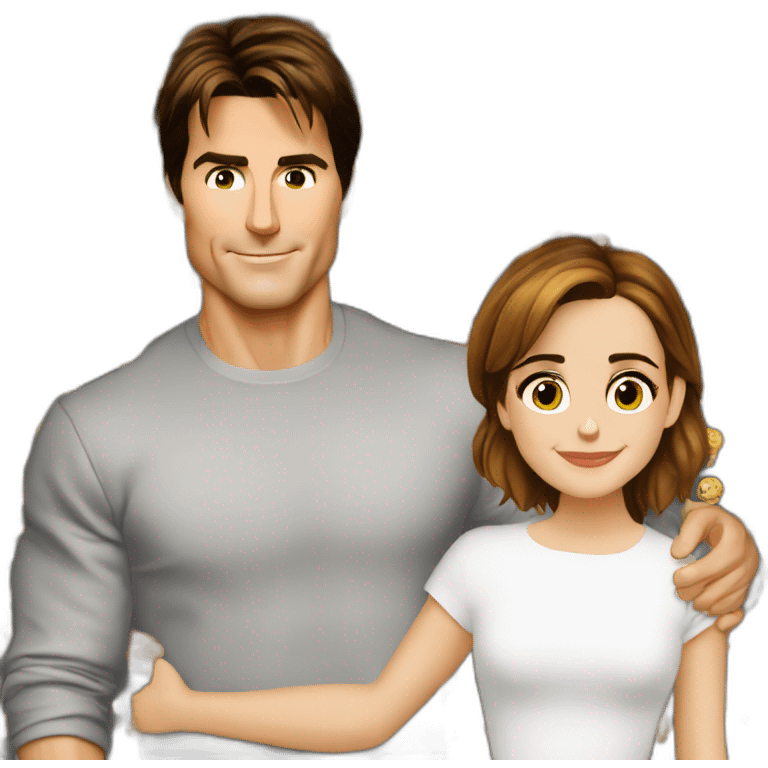 Emma Watson qui fait un bisous à Tom Cruise emoji