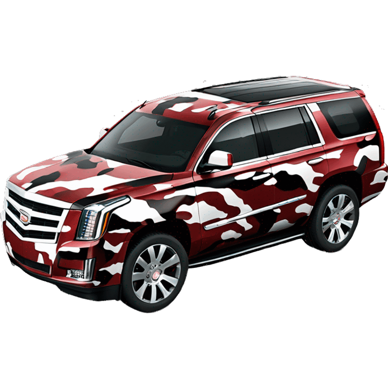  camouflage style red white and black, Cadillac Escalade emoji