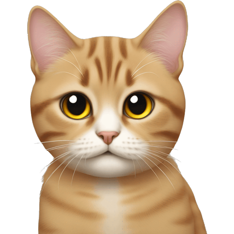 Cat sad cute eyes with christmas cote on emoji