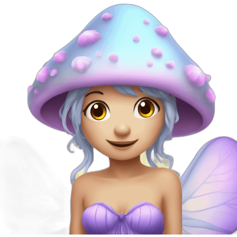 A cute mushroom fairy emoji