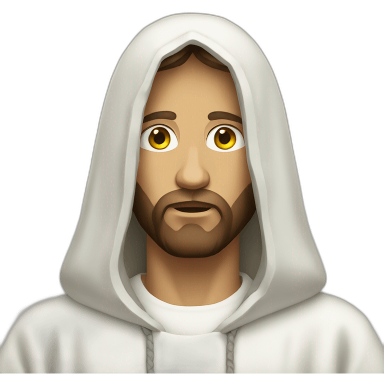 Jesus in a white hoodie emoji