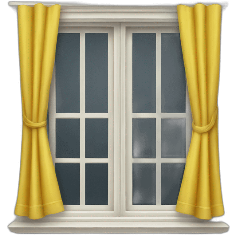 Window with yellow curtain  emoji