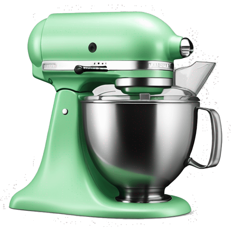 Realistic mint green kitchenaid mixer isolated. emoji