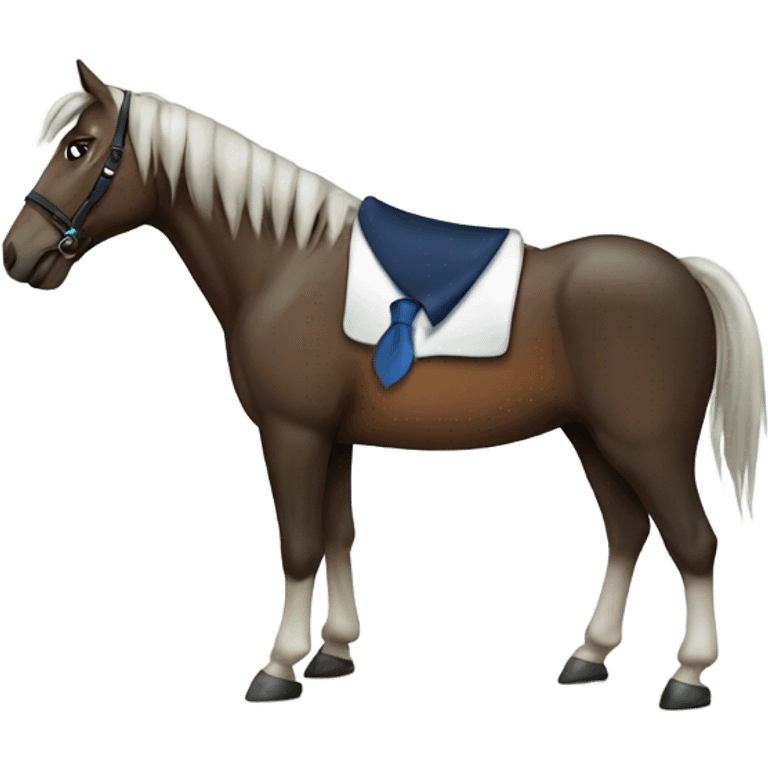 A horse wearing a tie emoji