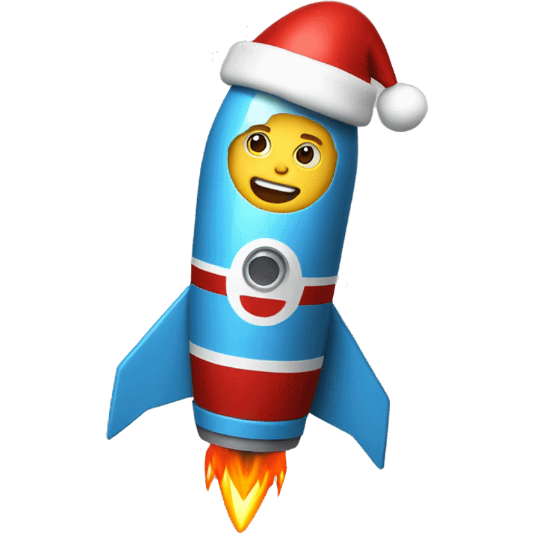 Santa on a rocket emoji