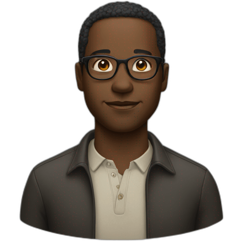 Black man with glasses emoji