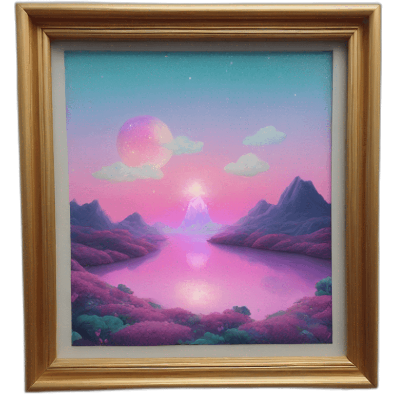 dreamland picture painting holographic in frame  emoji