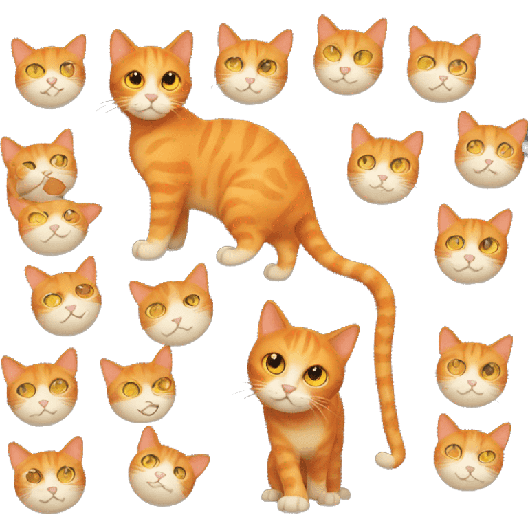 Orange cat with orange spots on nose emoji