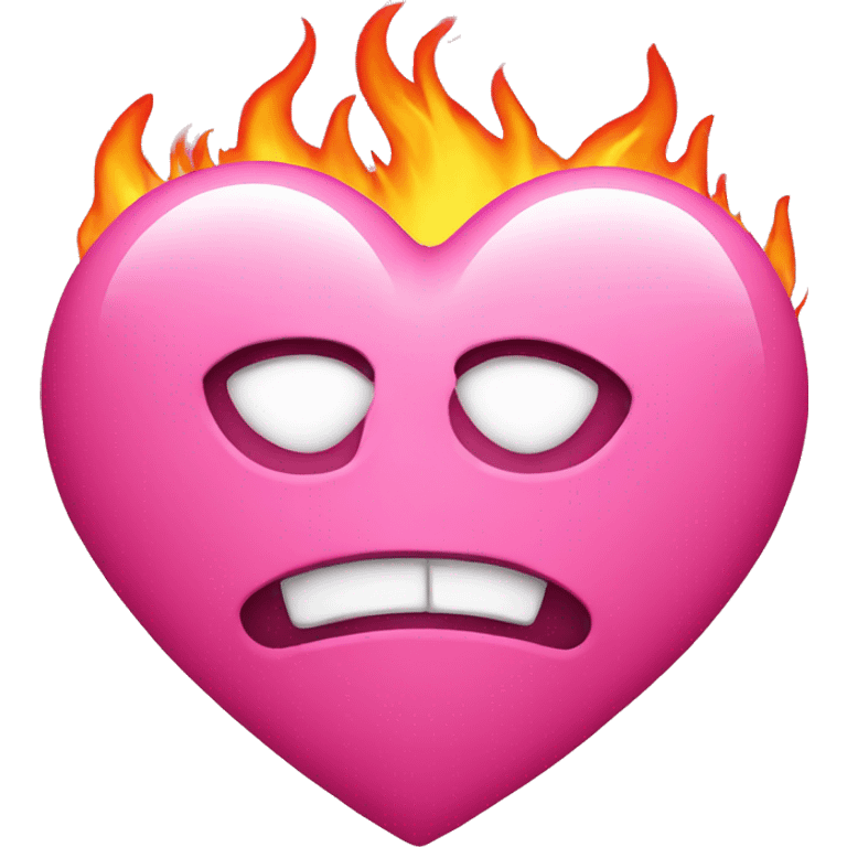 Pink heart on fire emoji