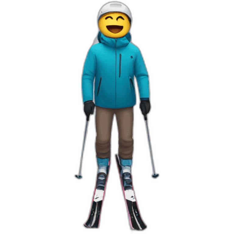 To ski with a sad face emoji