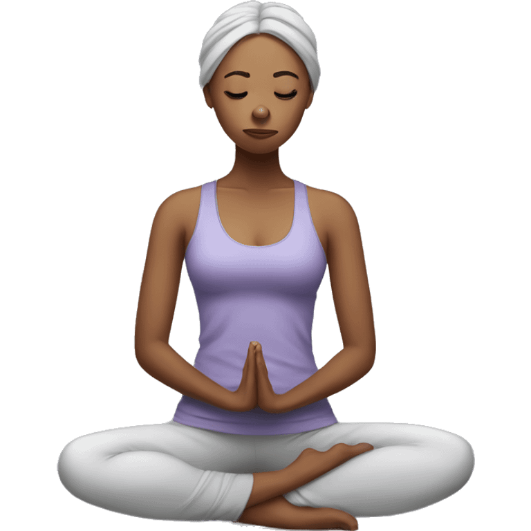 sad woman in yoga clothes  emoji