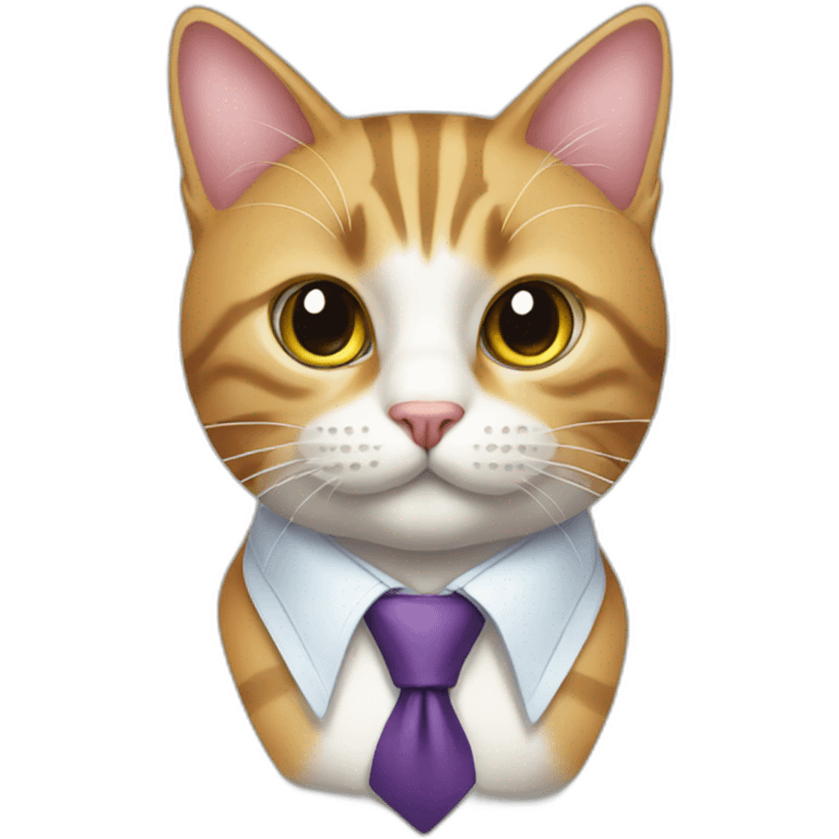 cat with tie emoji