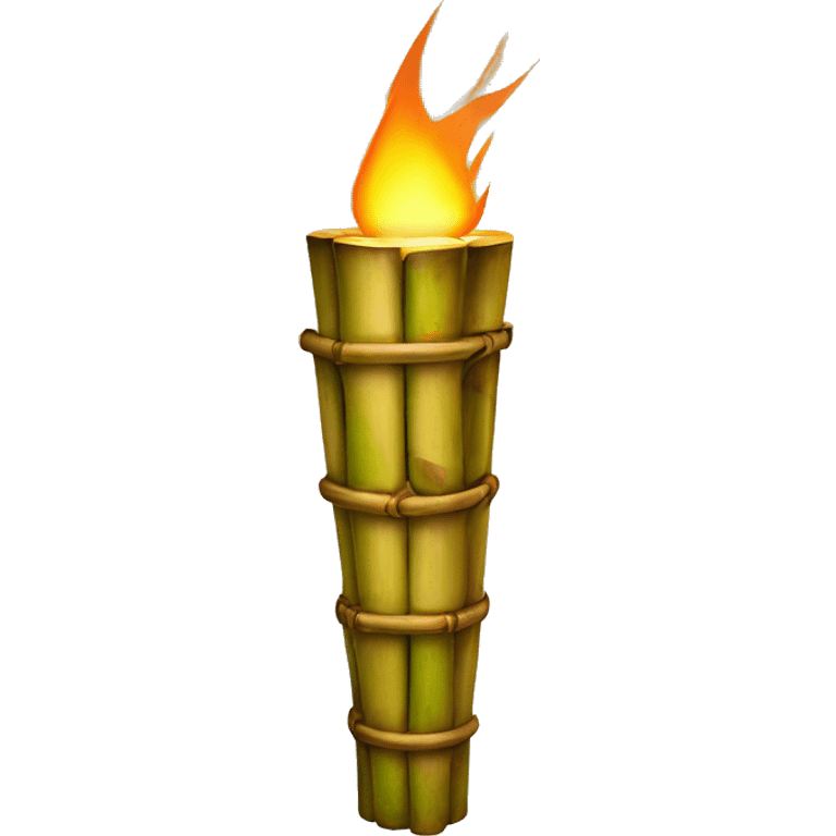 A bamboo tiki torch emoji