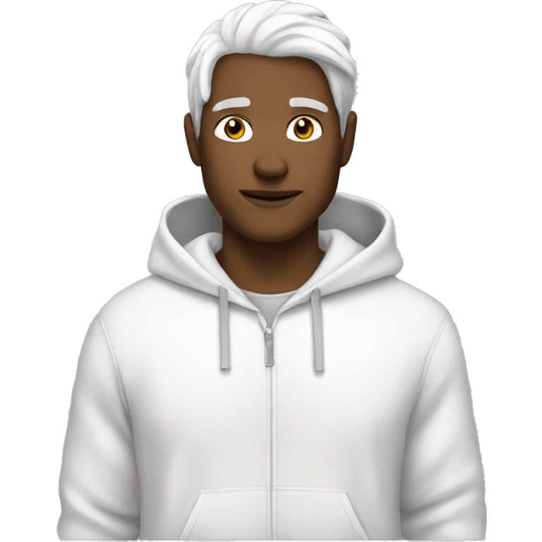 white hoodie white hair emoji