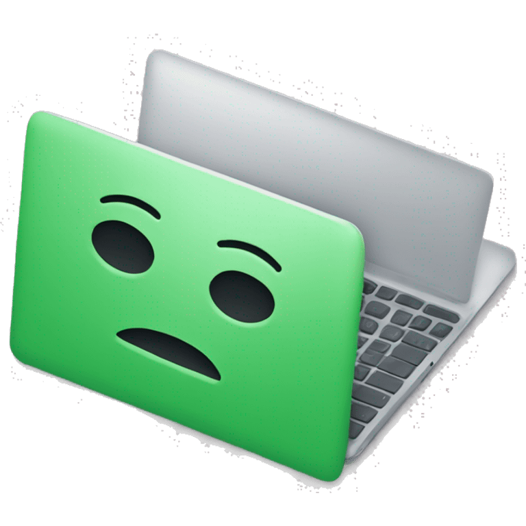 Laptop with Spotify emoji