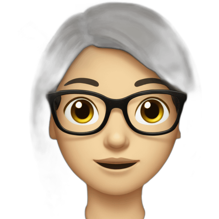 white caucasian girl long dark hair glasses money emoji