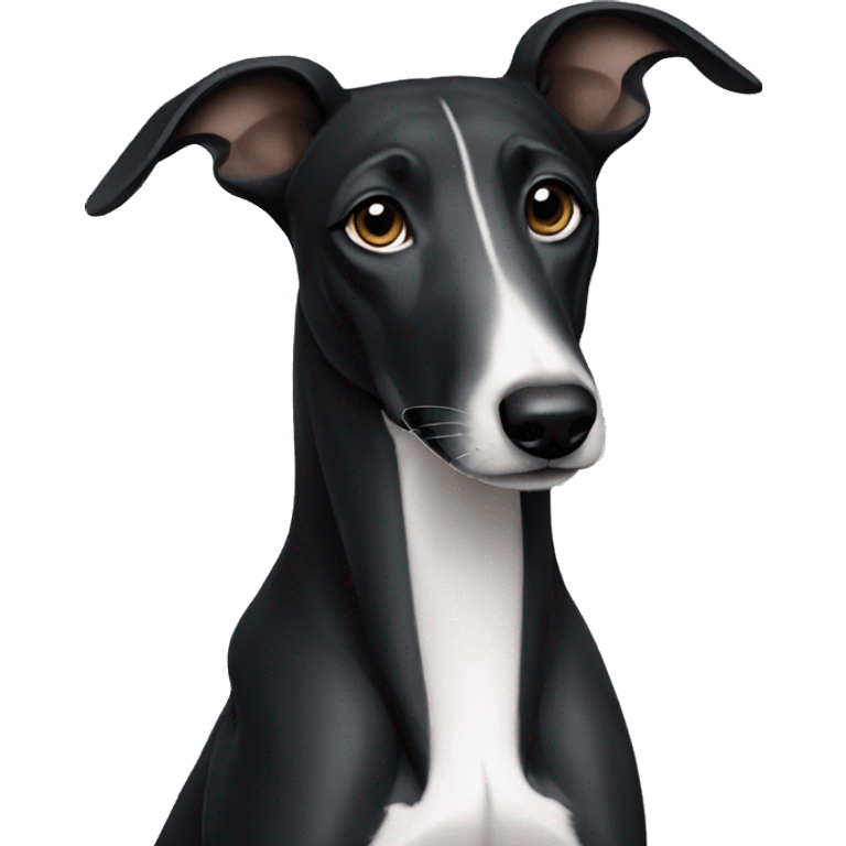 sitting black greyhound emoji