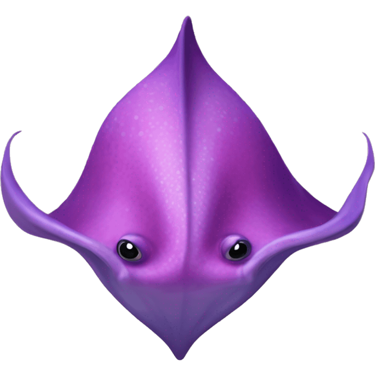 Flat, realistic, pink and purple stingray  emoji