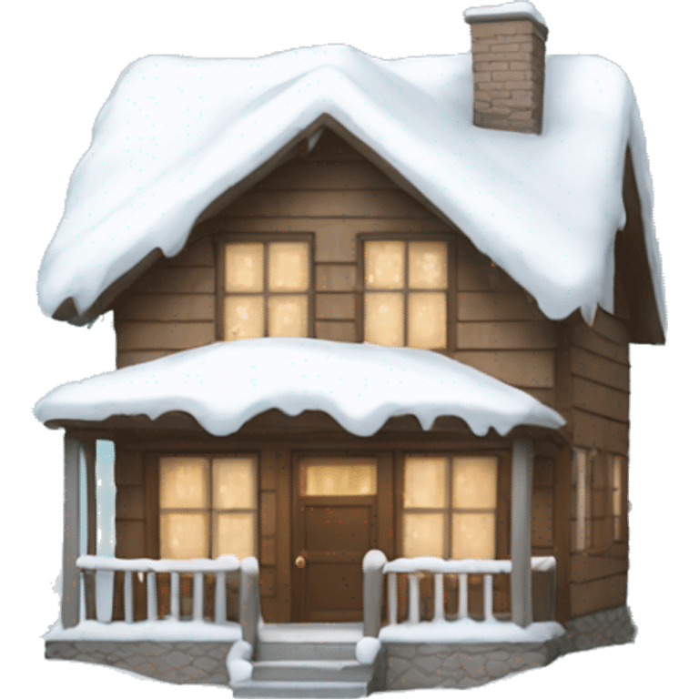 house with snow emoji