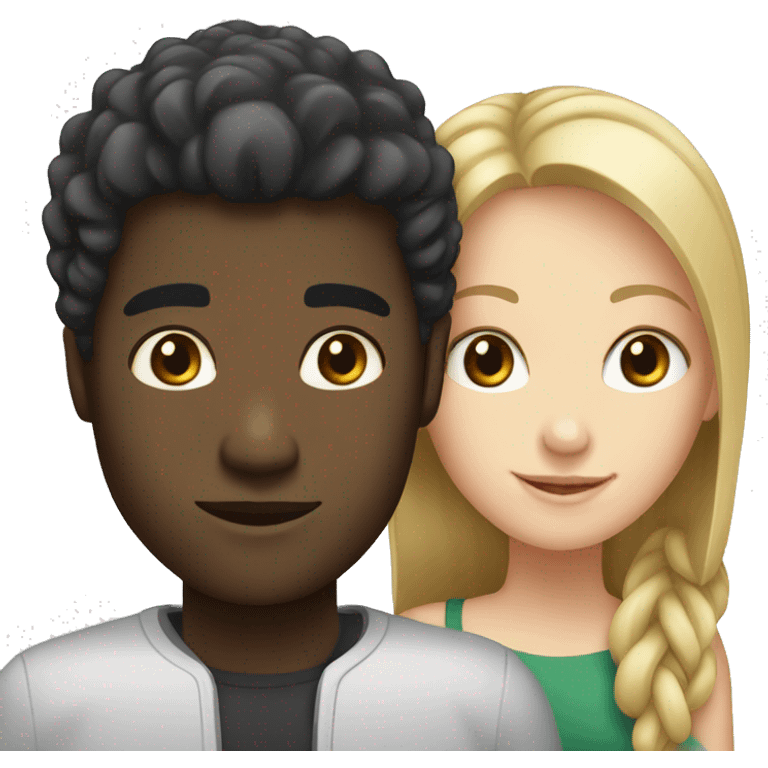 Black guy and white girl emoji