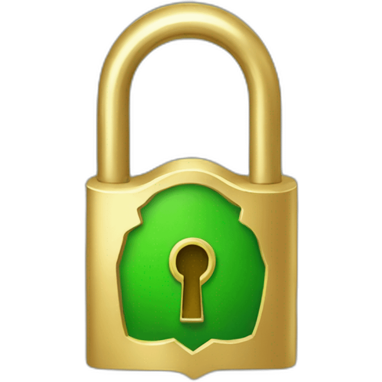 golden lock with green arrows emoji