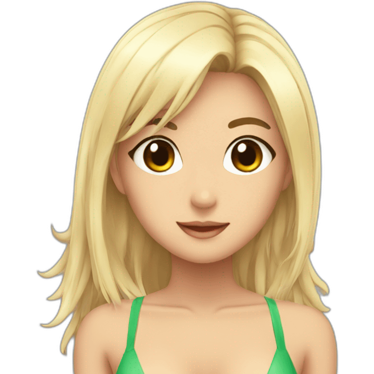 Bikini anime girl emoji