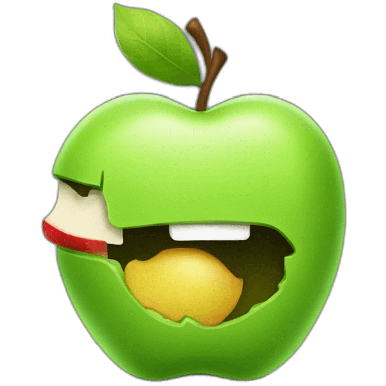 Apple eating android emoji