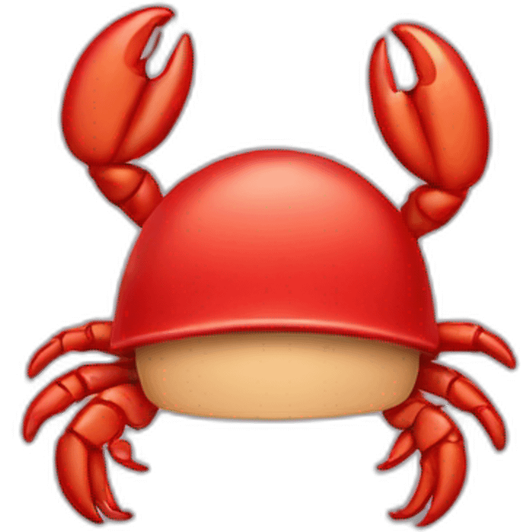 A human wearing a lobster hat emoji