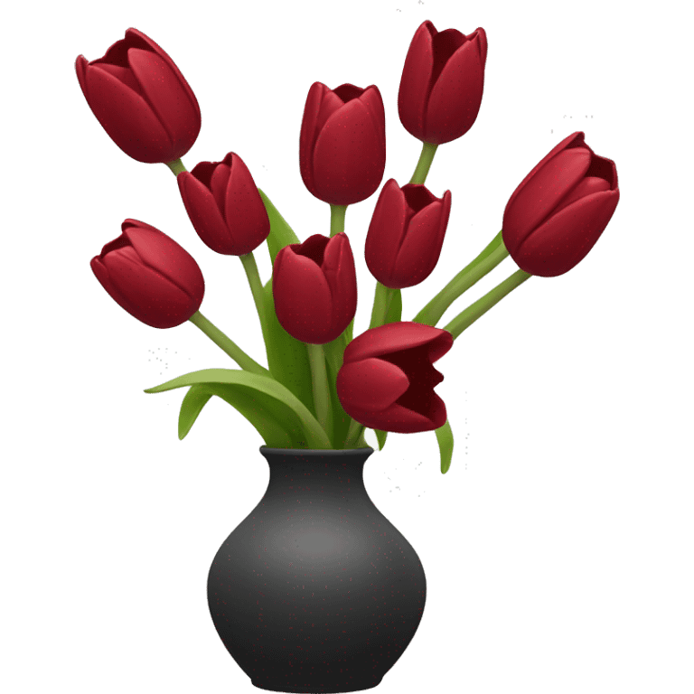 Dark red tulips vase emoji