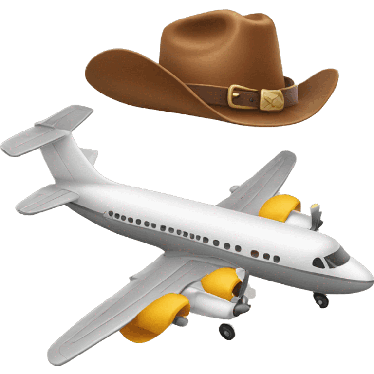 airplane with cowboy hat emoji