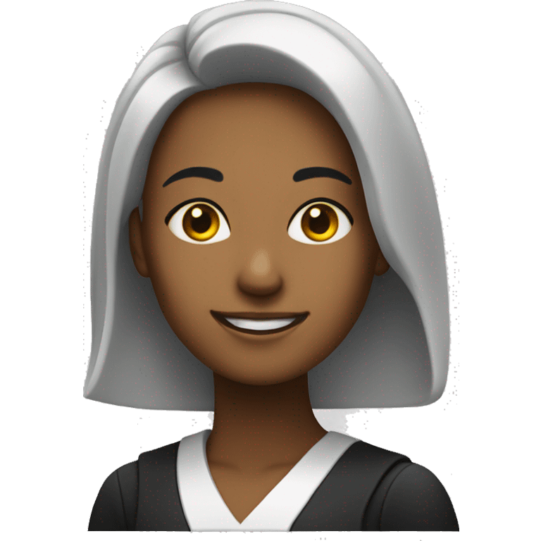 Head of female law student celebrating  emoji