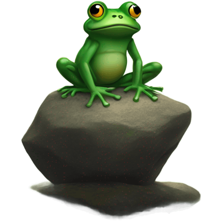 Frog on a mystical rock  emoji