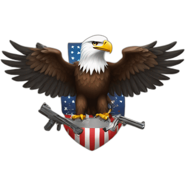 america, eagle, guns emoji