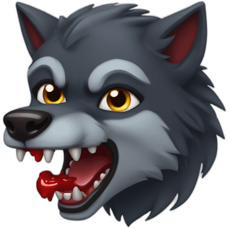 werewolf with blood in his mouth emoji