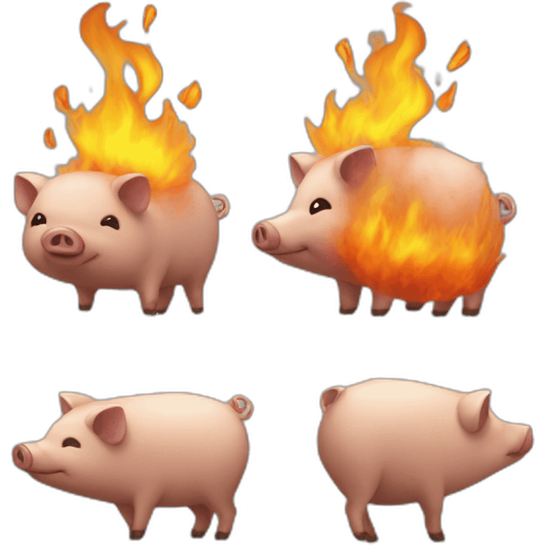 Porc en feu emoji